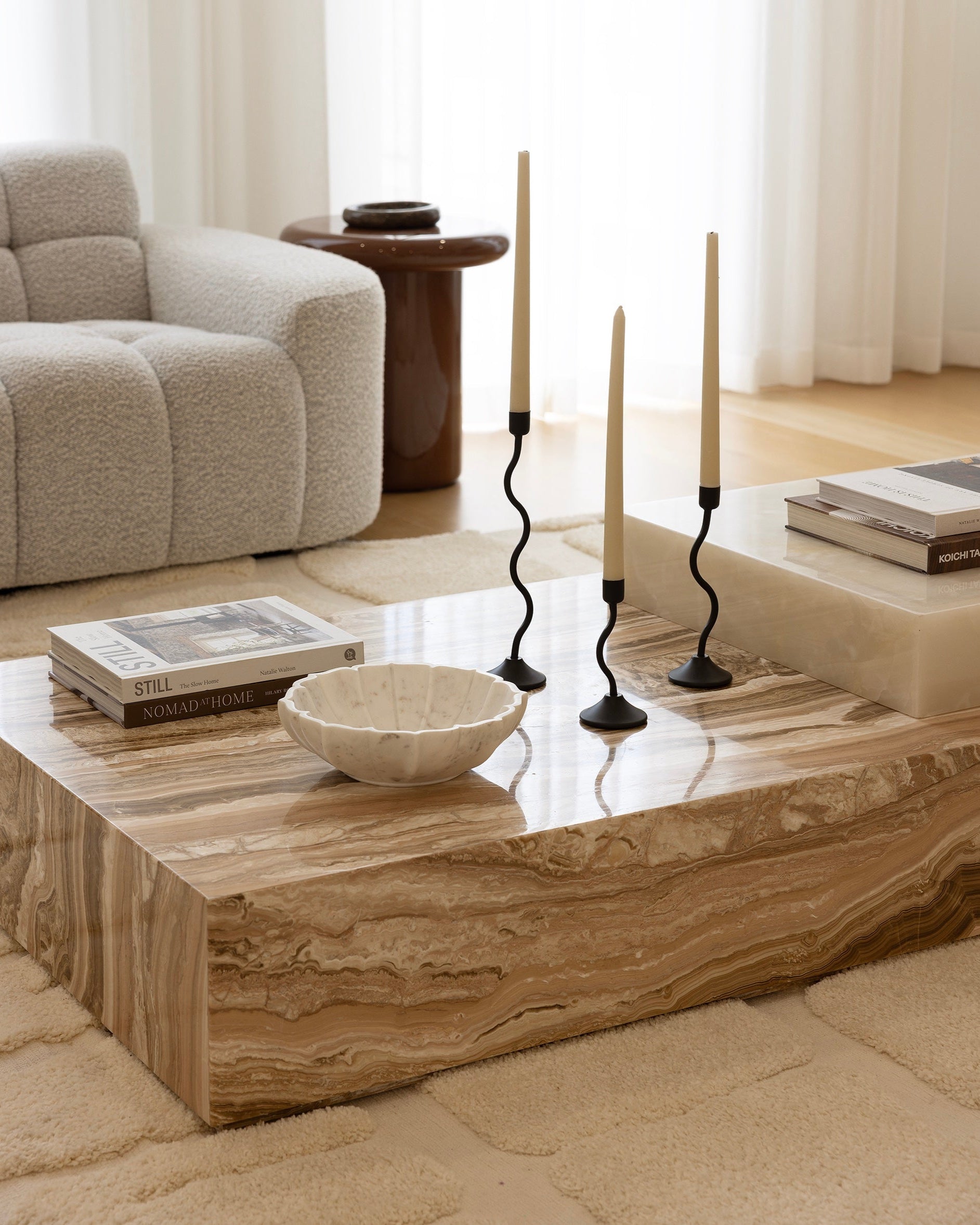 House of 9 Sienna Black Wavy Candle Holders Large, Medium, Small