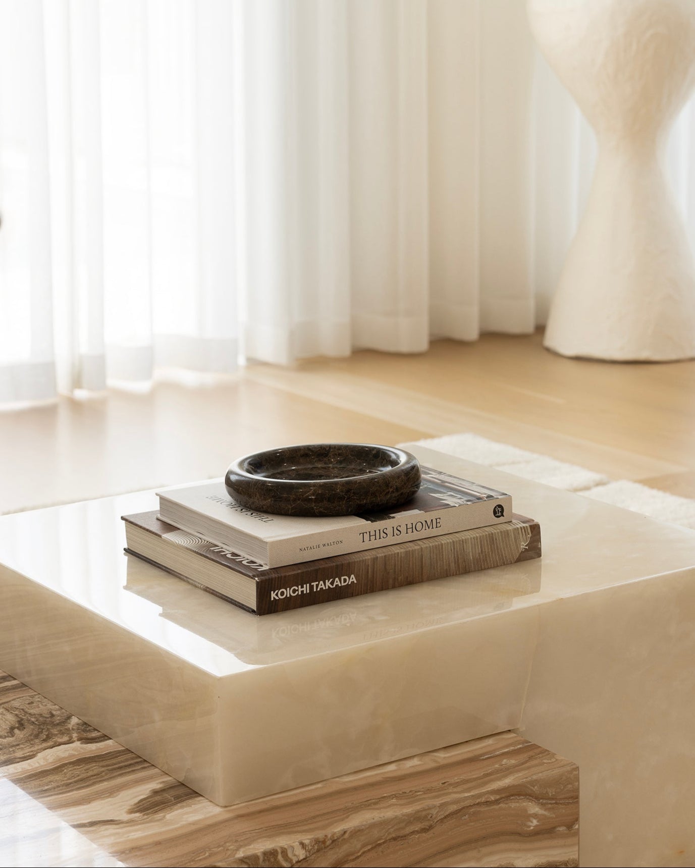 Marlo Curved Marble Oval Tray Emperador Dark Brown House of 9 home