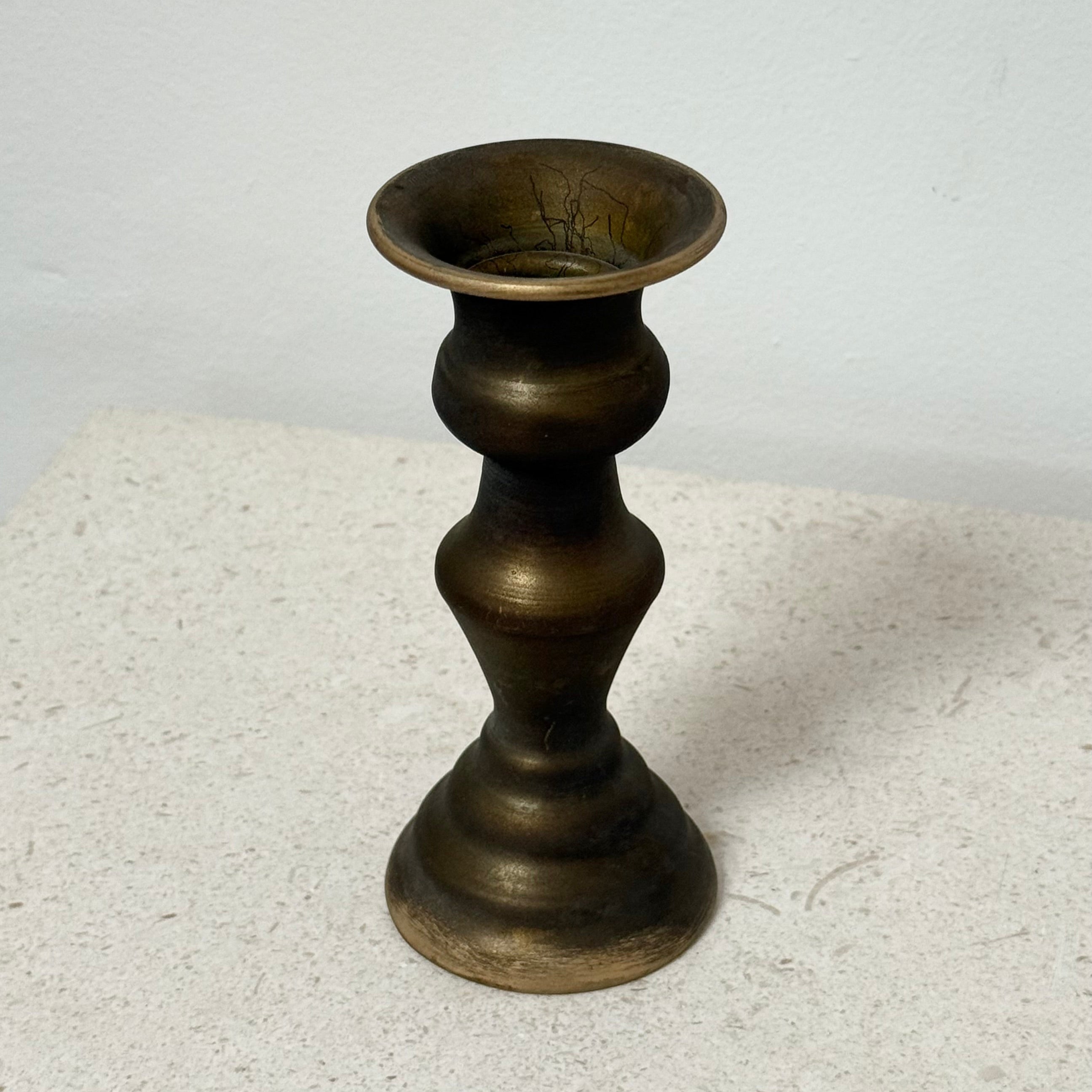 Alina Candle Holder in Vintage Gold Medium - PERFECTLY IMPERFECT