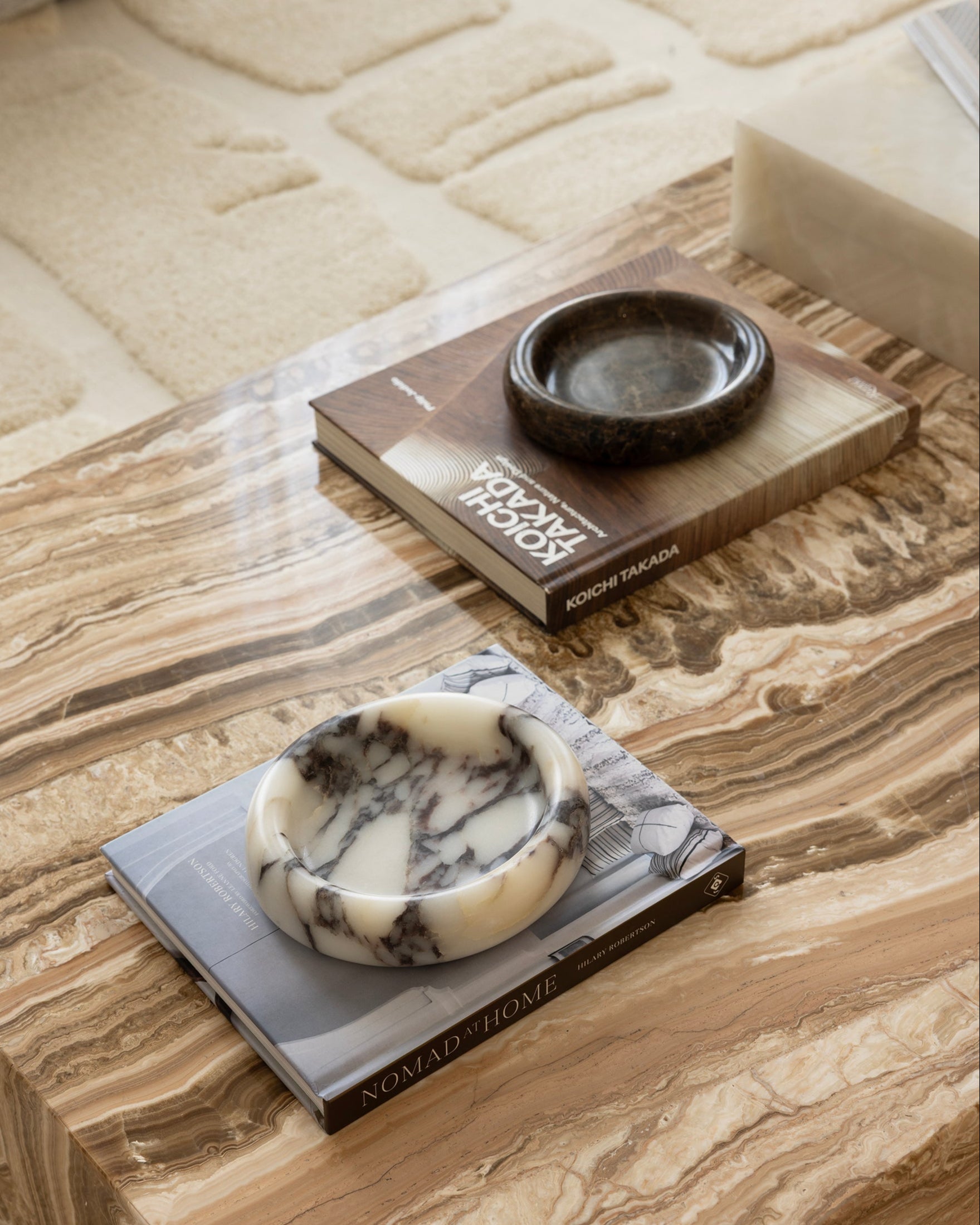 Marlo Curved Marble Oval Tray Emperador Dark Brown House of 9 home