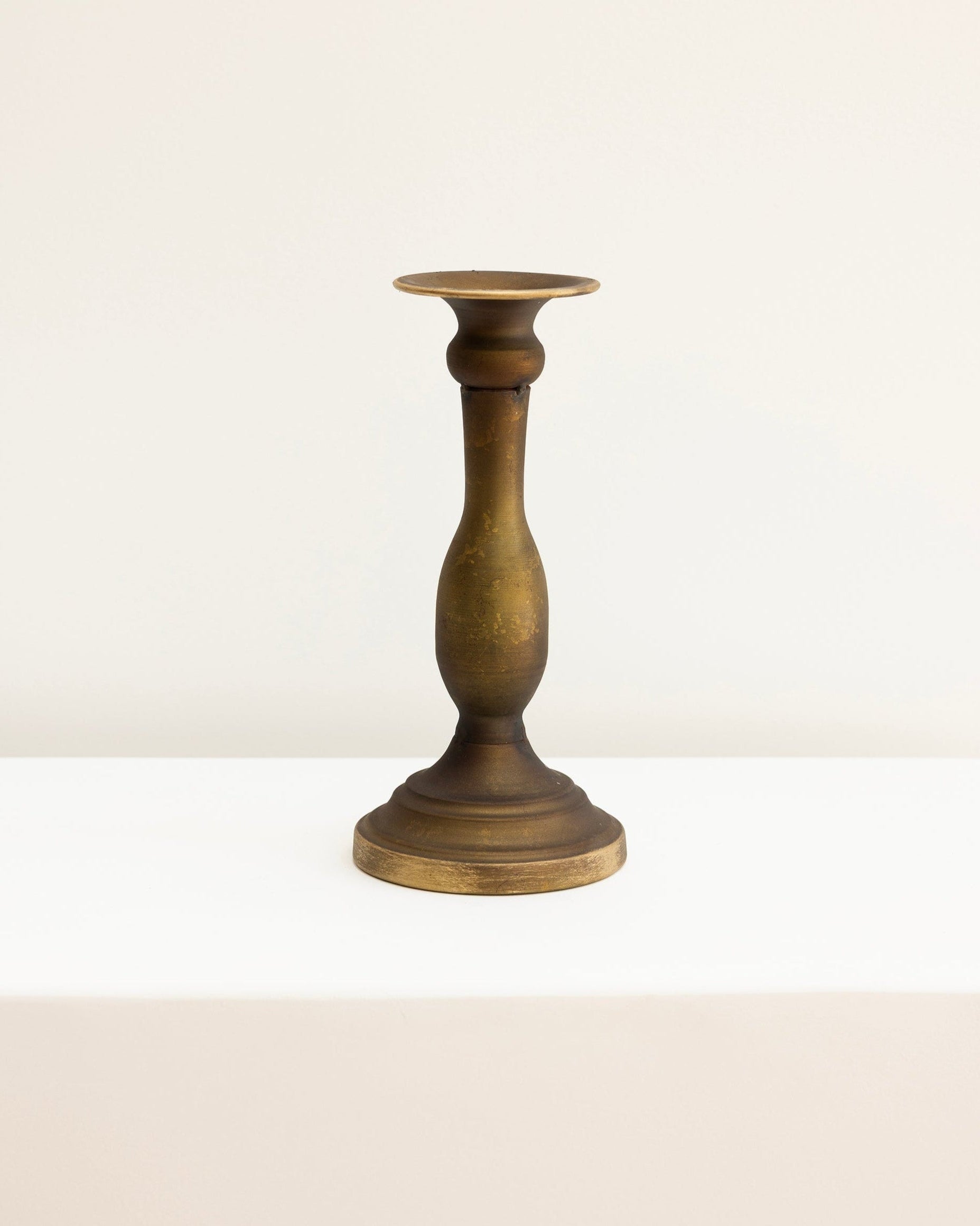 House of 9 Alina Gold Candle Holder in Vintage Gold Large