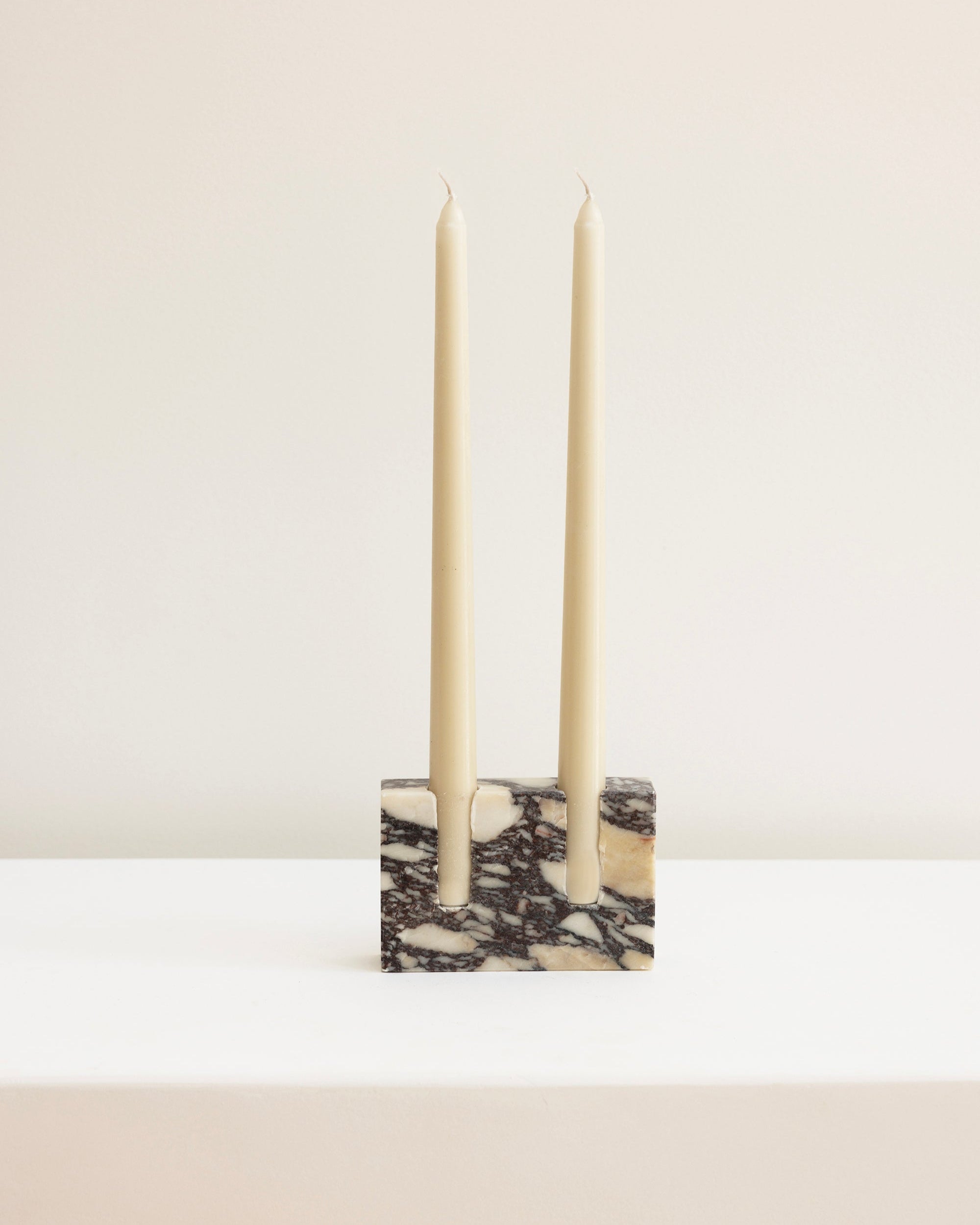 House of 9 Zander Candle Stick Stand Holder Calacatta Viola Marble