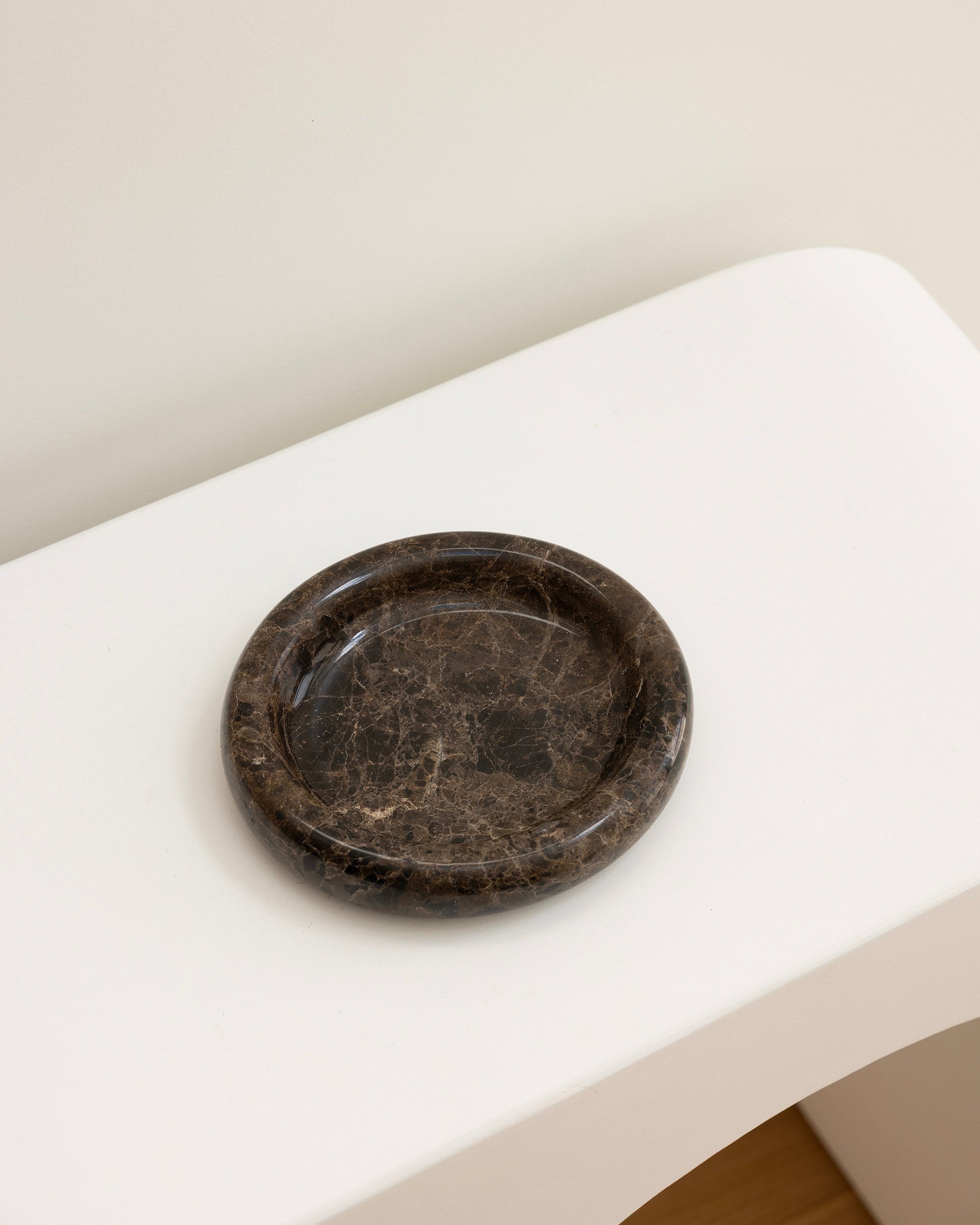 Marlo Curved Marble Oval Tray Emperador Dark Brown House of 9 home