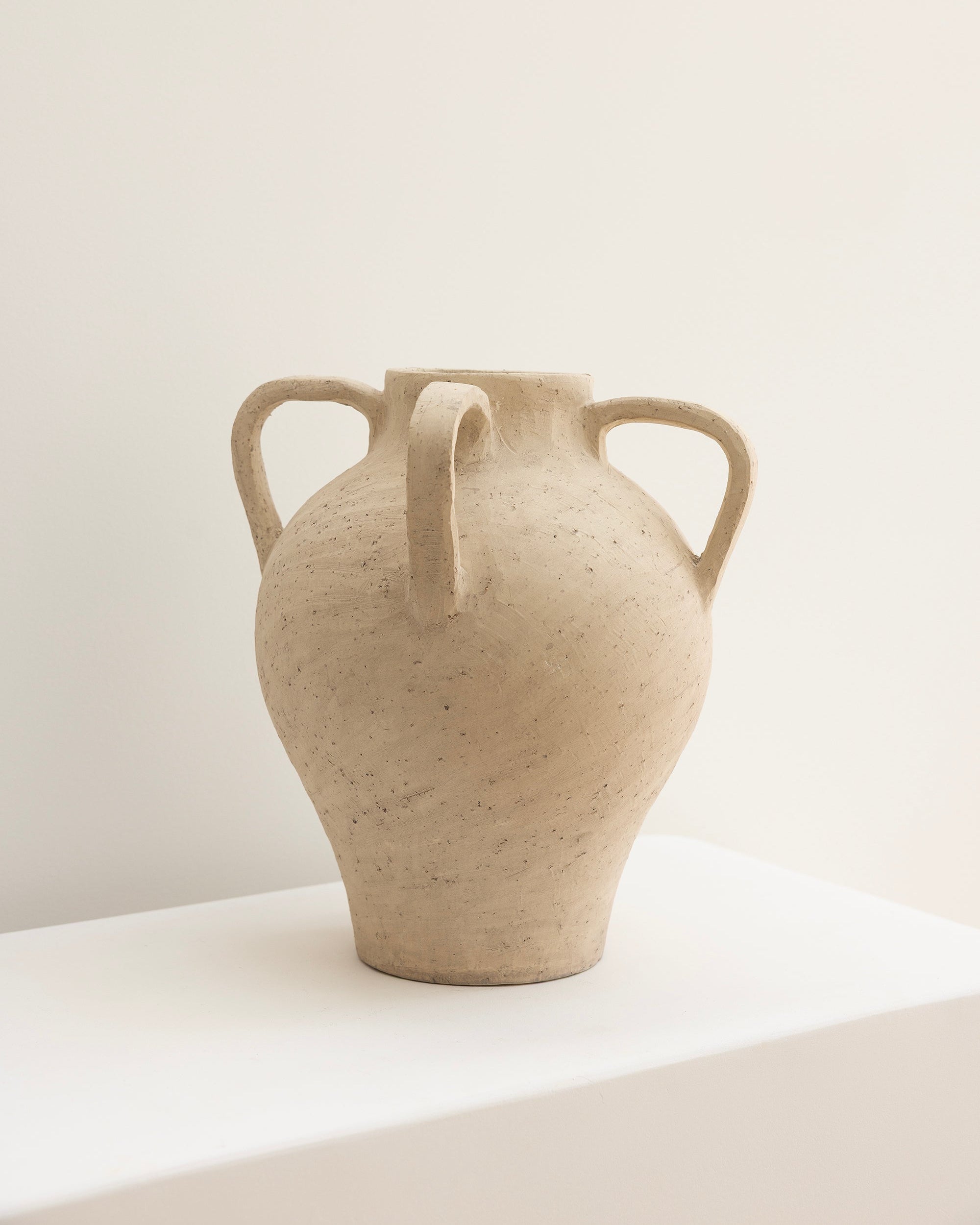 House of 9 Ella Large Tall Ceramic Vase with handles Washed Earth