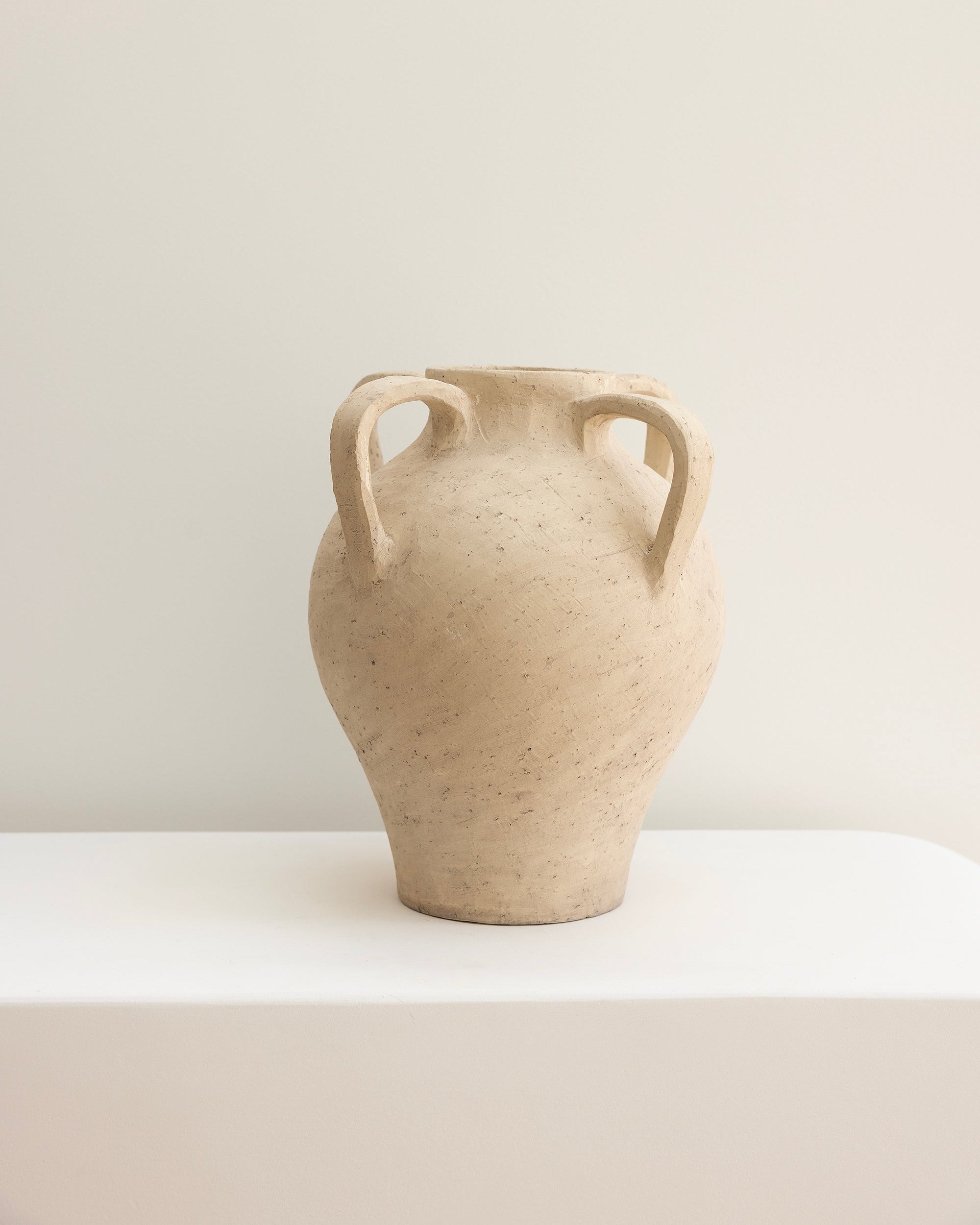 House of 9 Ella Large Tall Ceramic Vase with handles Washed Earth