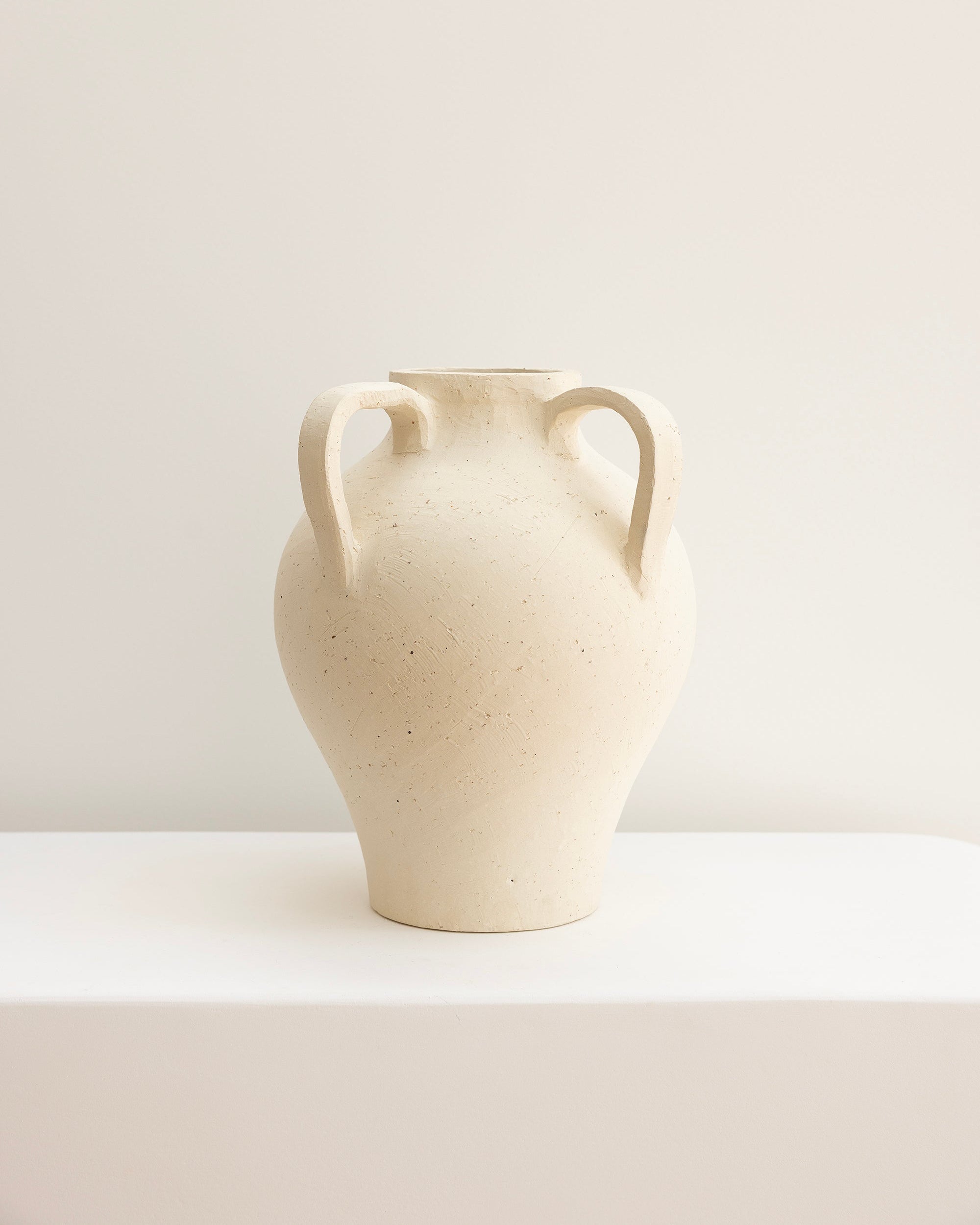 House of 9 ella large ceramic vase with handles cream