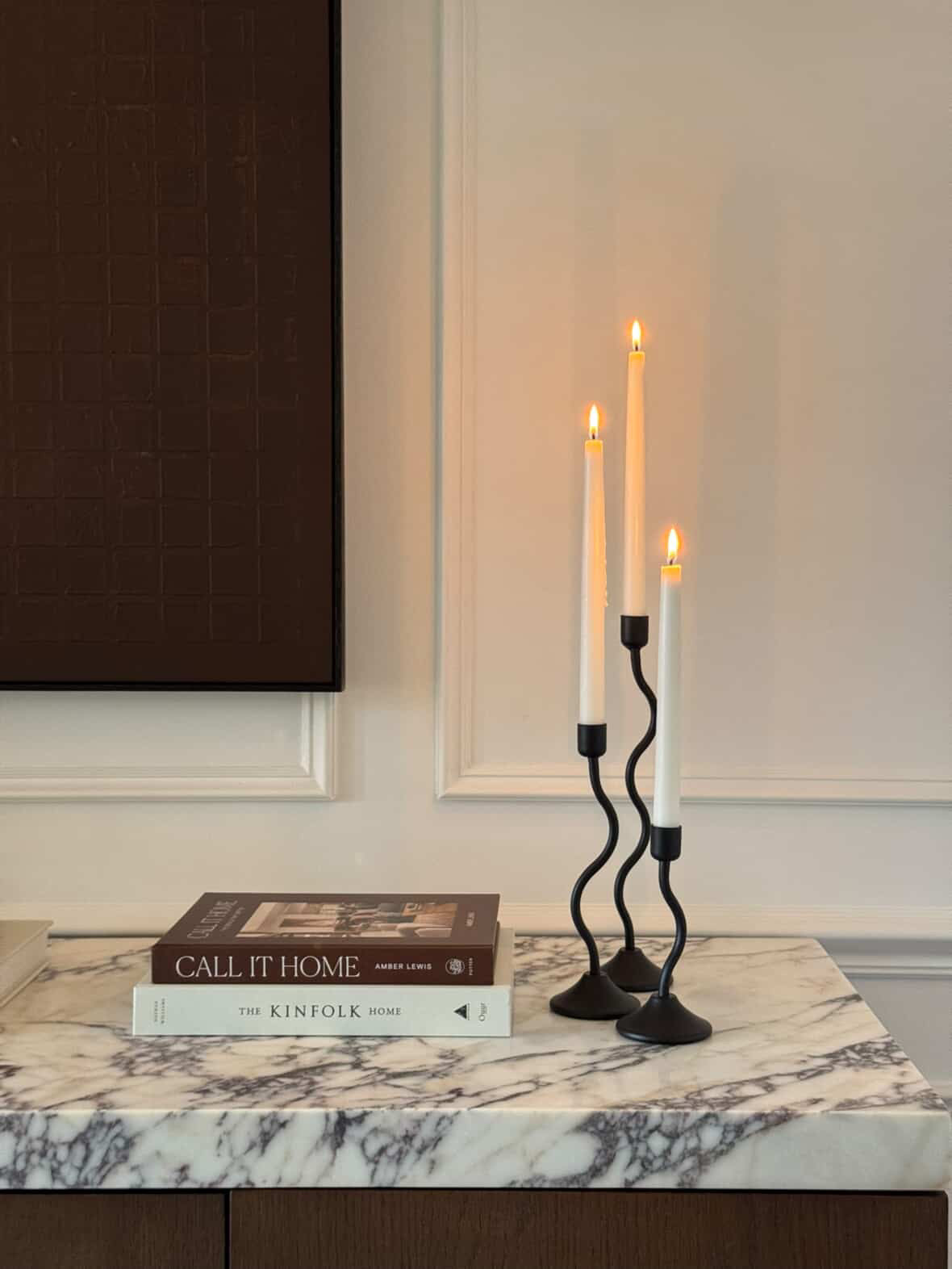 House of 9 Sienna Black Wavy Candle Holders Large, Medium, Small