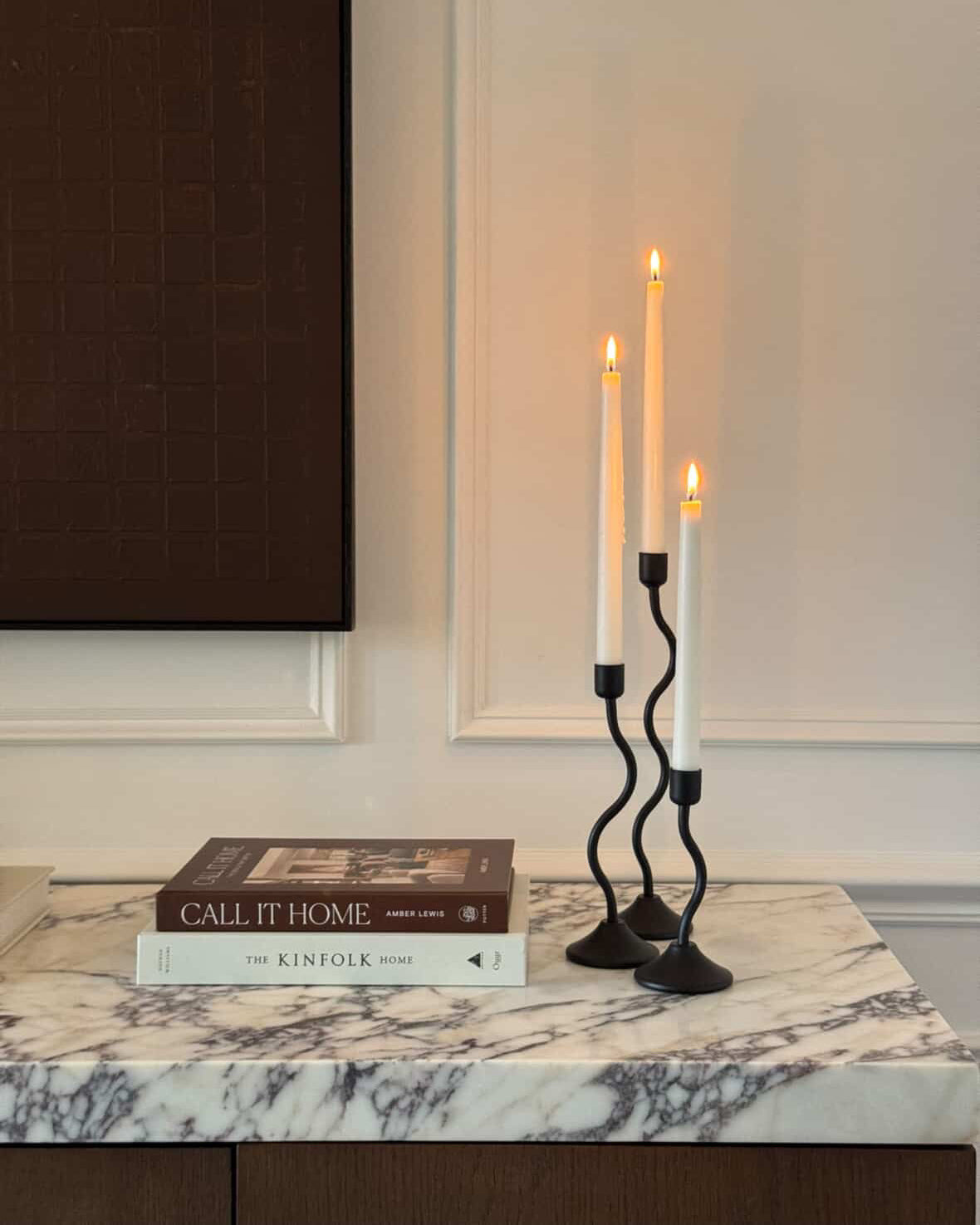 House of 9 Sienna Black Wavy Candle Holders Large, Medium, Small