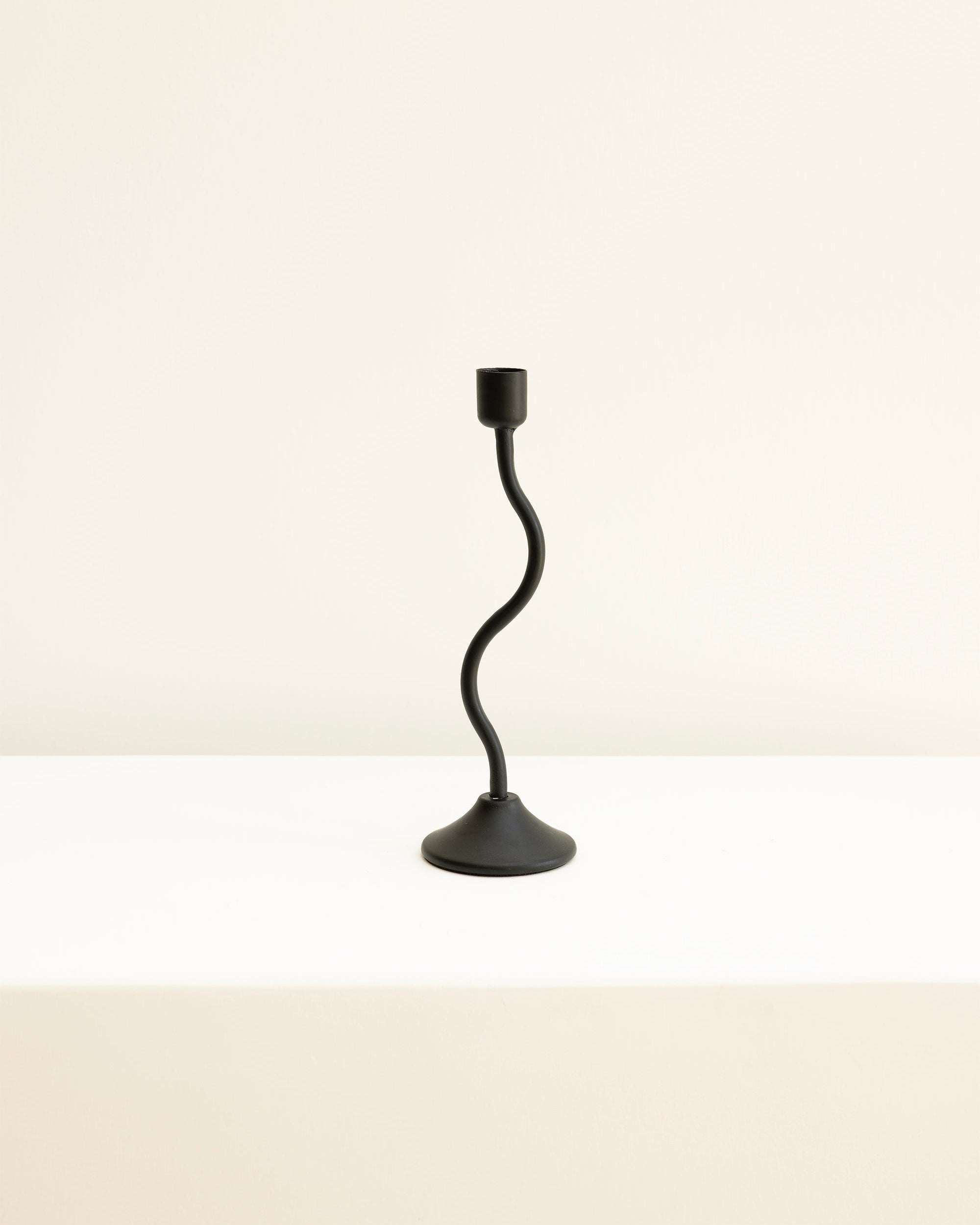 House of 9 Sienna Black Wavy Candle Holders medium
