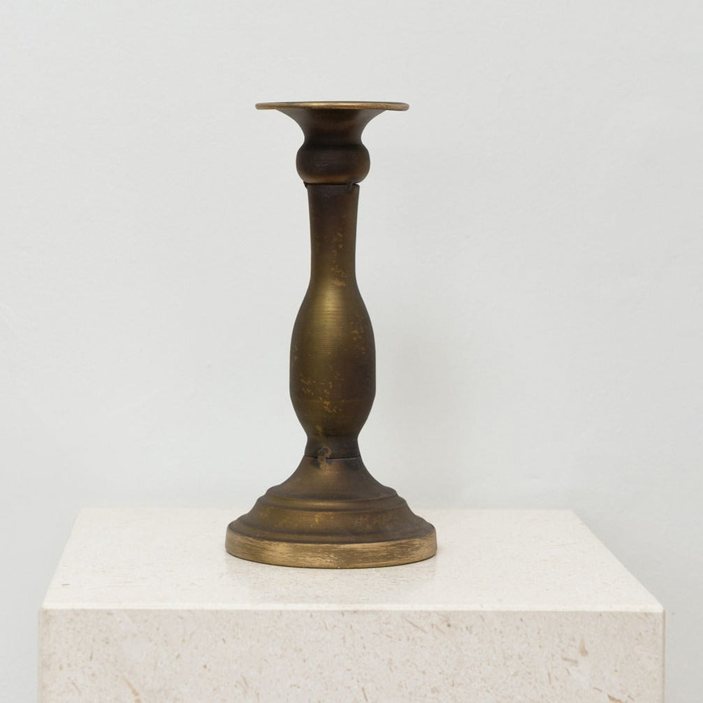 House of 9 Alina Gold Candle Holder in Vintage Gold Large