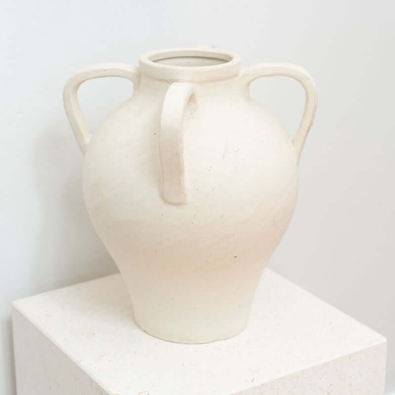 House of 9 Ella Large Tall Ceramic Vase Cream
