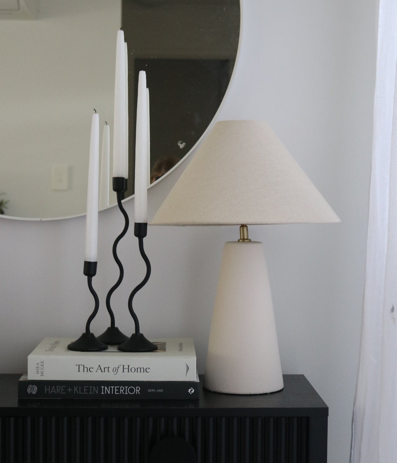 House of 9 Sienna Black Wavy Candle Holders Large, Medium, Small