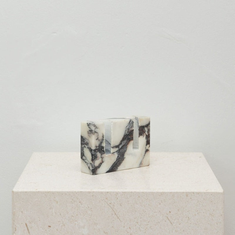 House of 9 Zander Candle Stick Stand Holder Calacatta Viola Marble