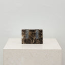 Zander Marble Candle Holder in Emperador Dark Brown