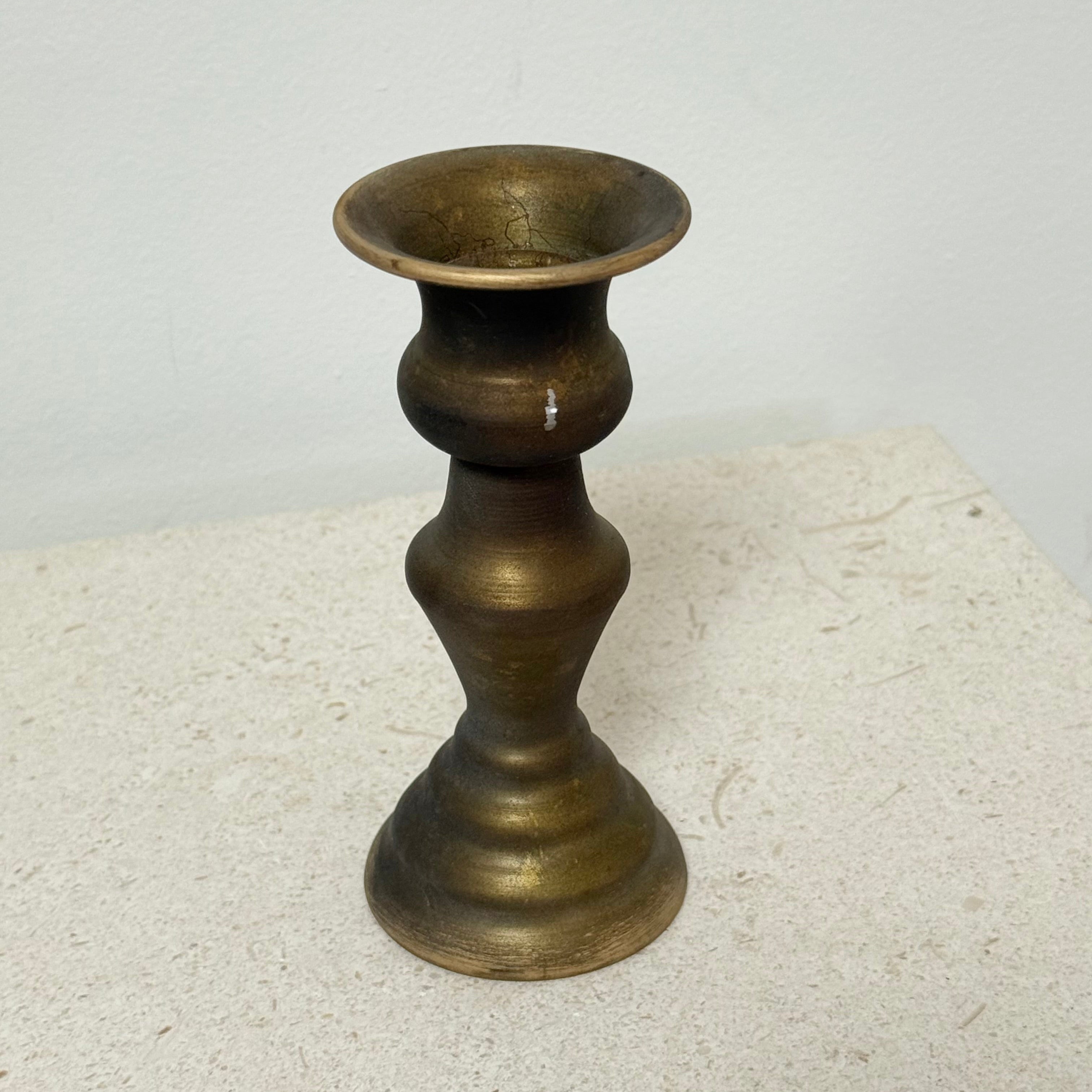 Alina Candle Holder in Vintage Gold Medium - PERFECTLY IMPERFECT