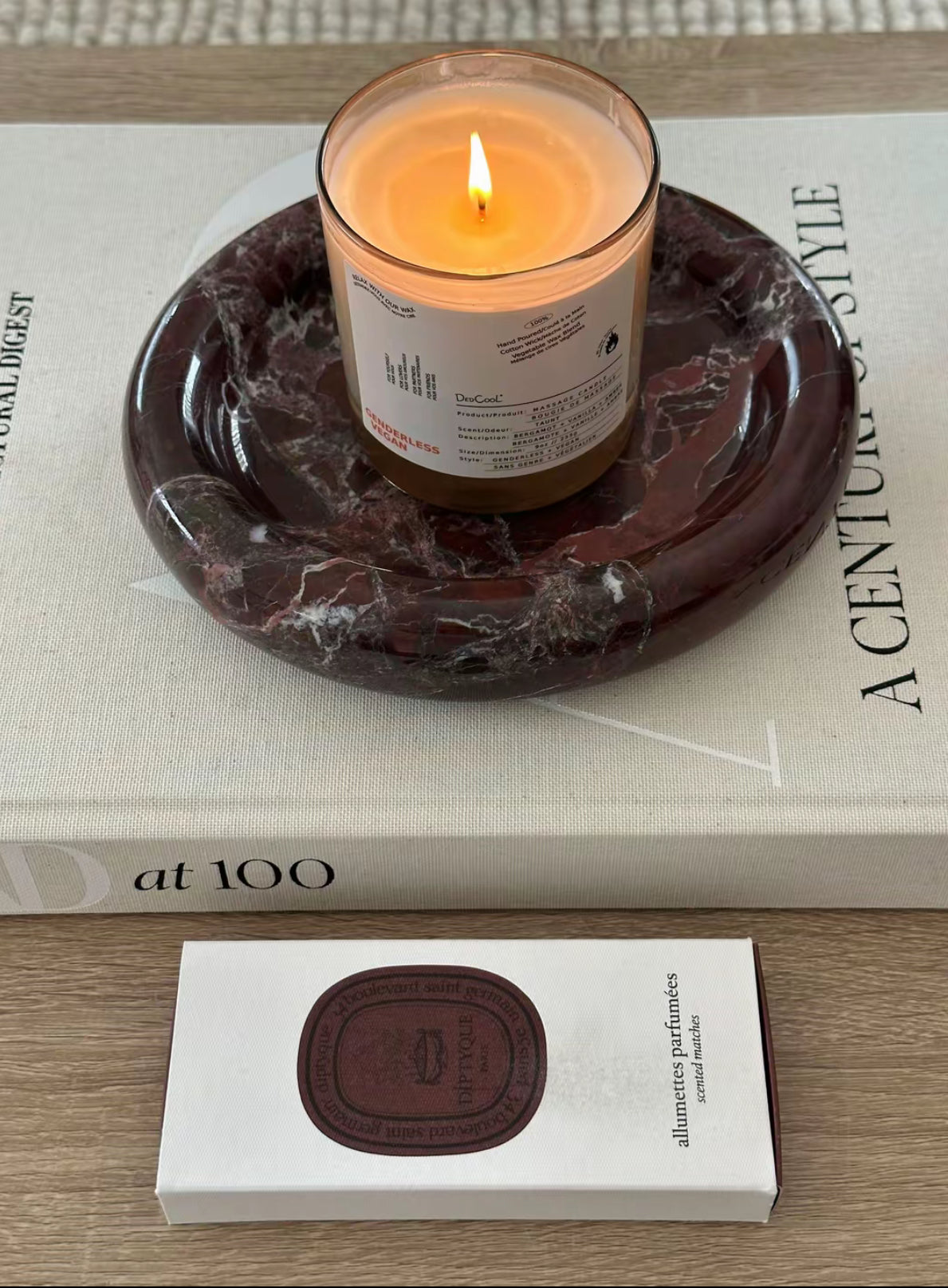 Rosso Levanto Oval Marble Tray House of 9