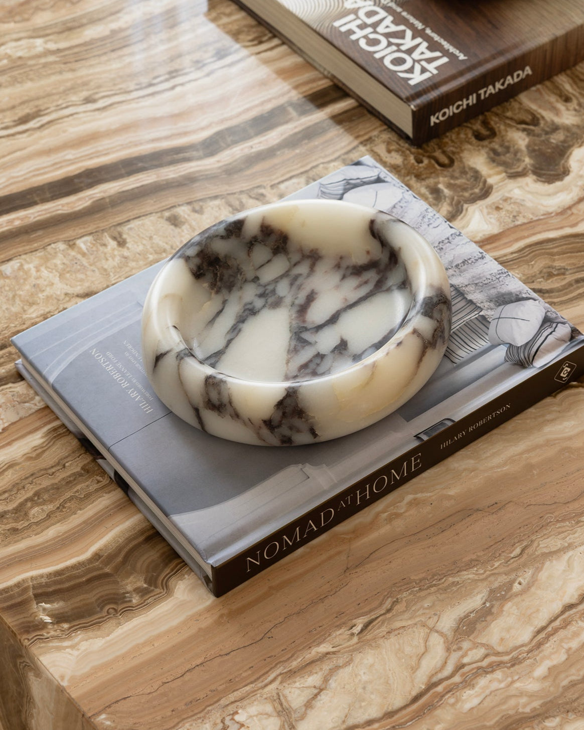Marlo Curved Marble Oval Tray Calacatta Viola House of 9 home