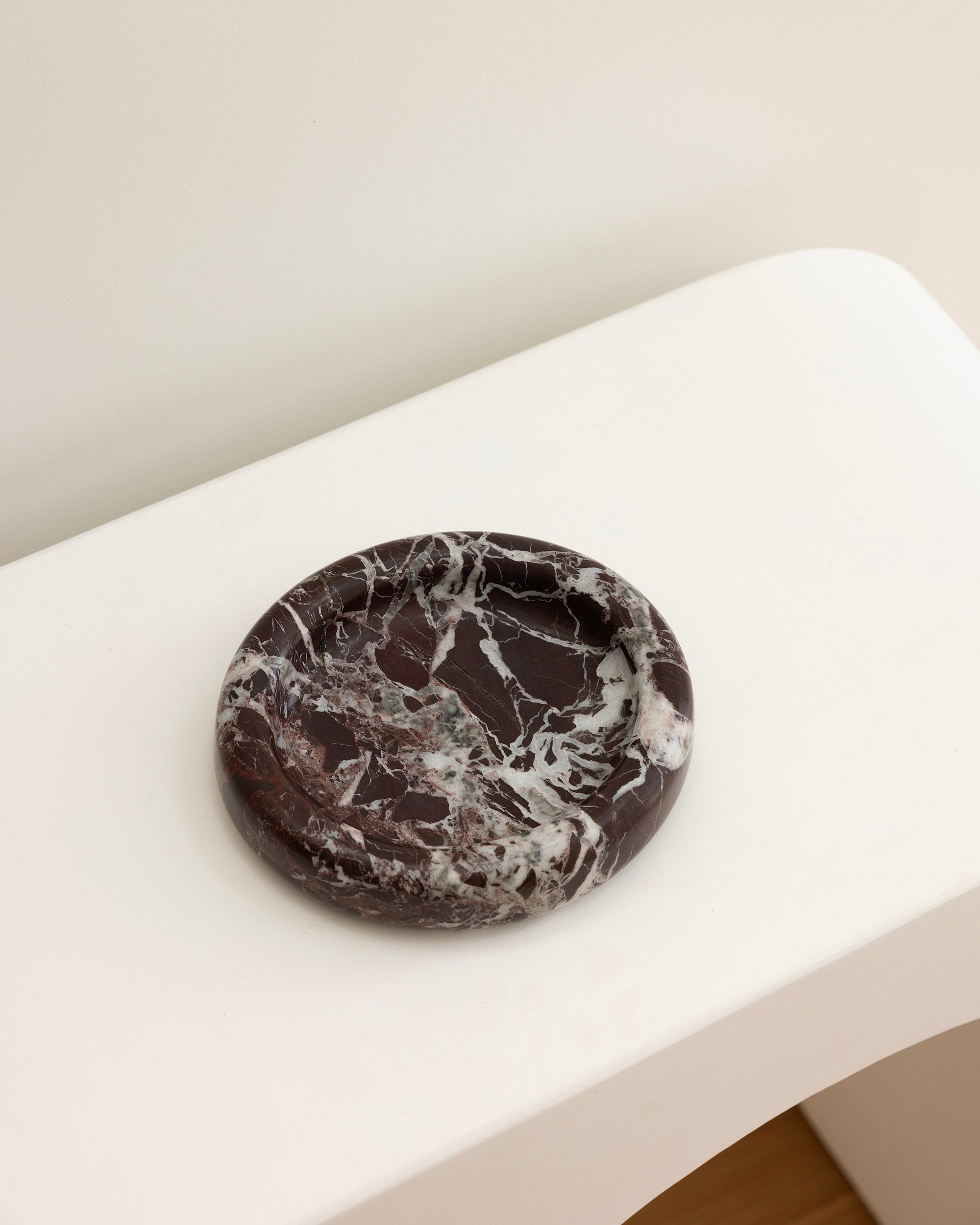 Marlo Curved Marble Oval Tray Rosso levanto red House of 9 home