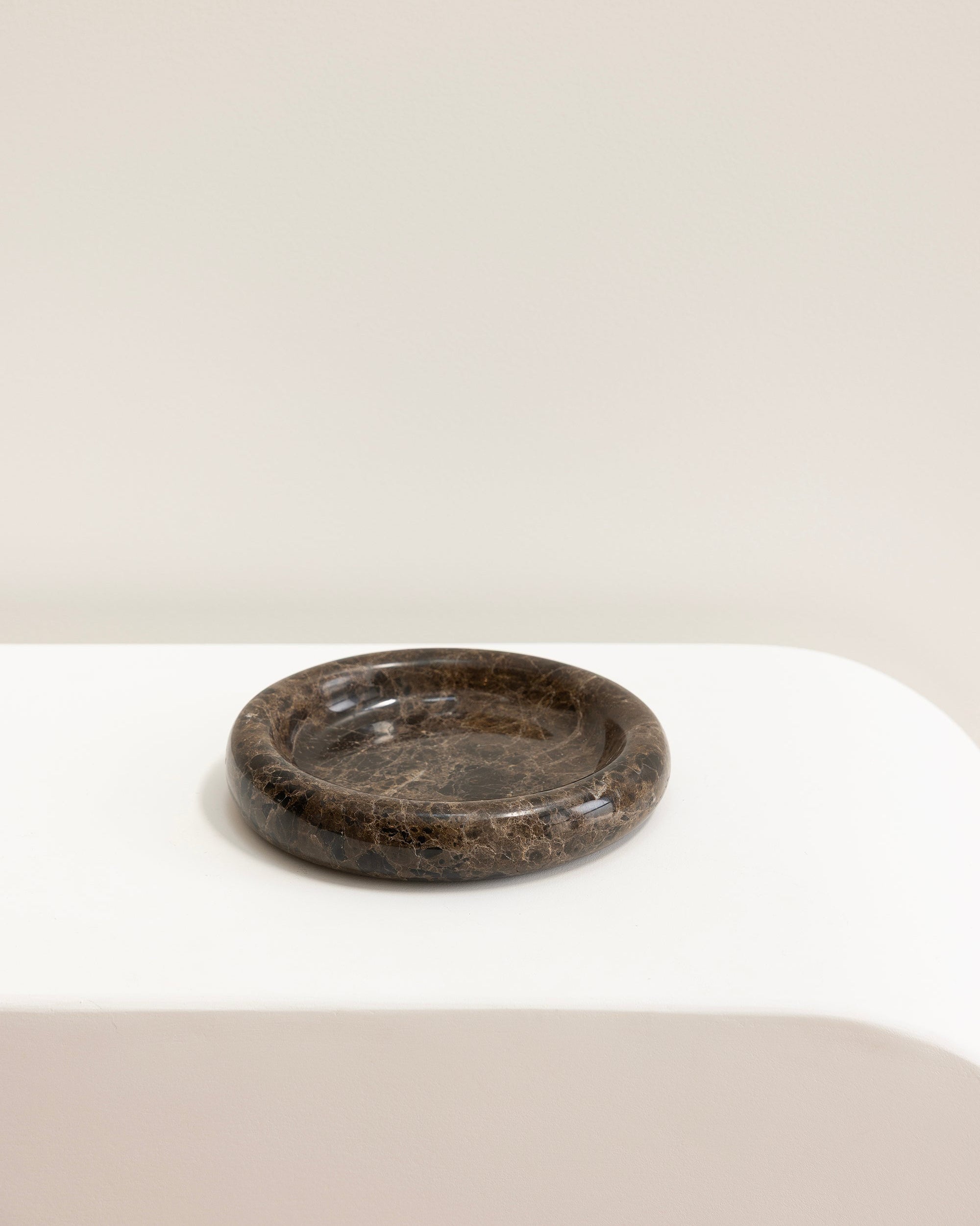 Marlo Curved Marble Oval Tray Emperador Dark Brown House of 9 home