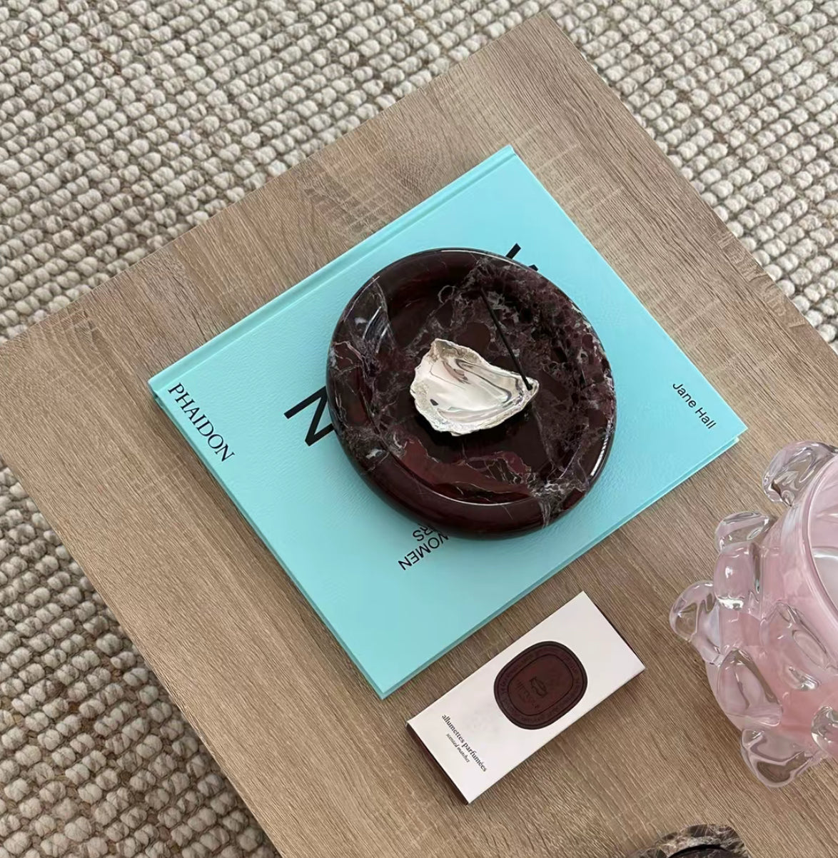 Rosso Levanto Oval Marble Tray House of 9